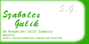 szabolcs gulik business card